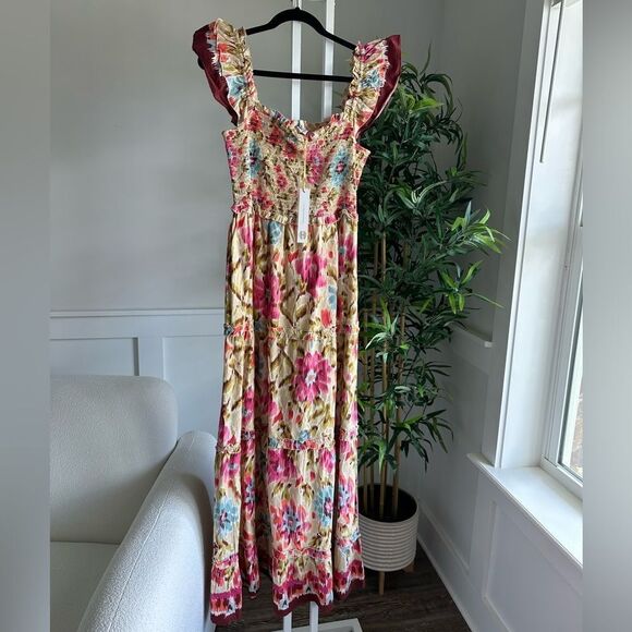 House of Harlow 1960 cotton printed tiered ruffle dress - Picture 9 of 9